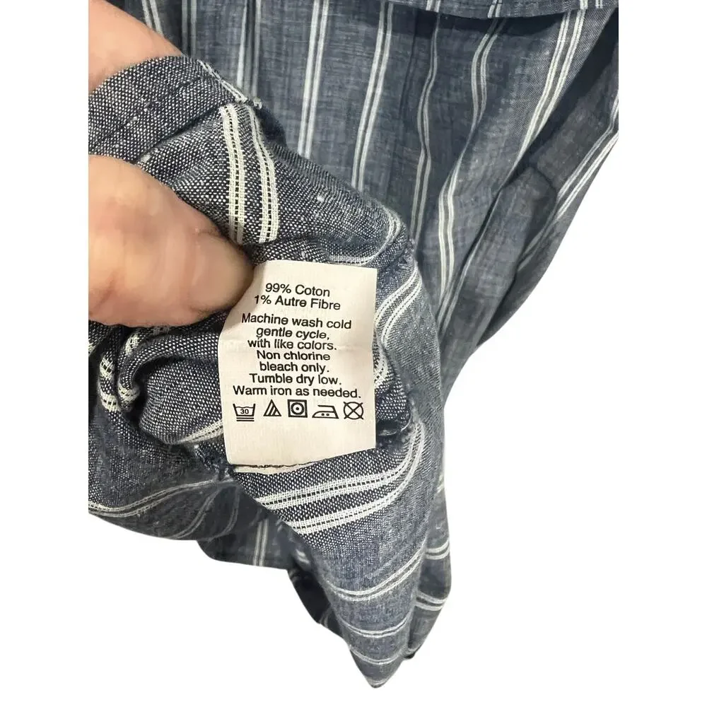 J. Crew Striped Cotton Dress Size Small Cold Shoulder with Pockets